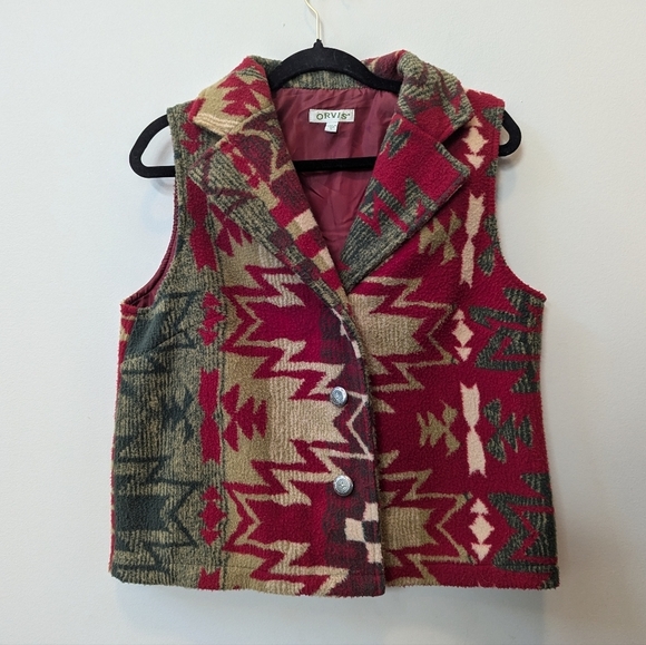 Vintage Orvis Southwestern Fleece Vest Western Aztec - Picture 1 of 12